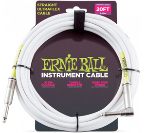 Ernie Ball 6047 SA White 20FT instrumental cable laidas