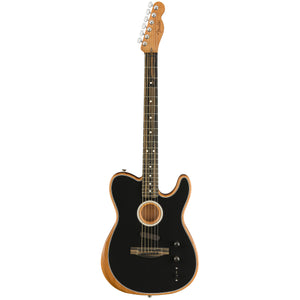 Fender Acoustasonic Tele BK W Bag Made in USA elektro-akustinė gitara