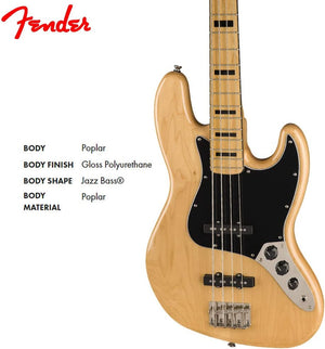 Squier Classic Vibe 70s Jazz Bass MN NAT bosinė gitara