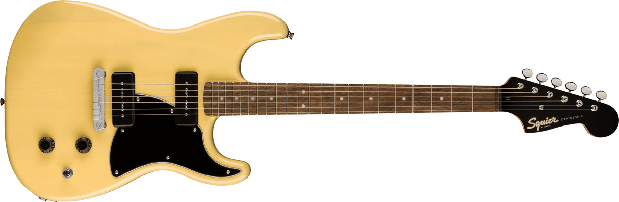 Squier Paranormal Strat-O-Sonic Laurel Fingerboard Black Pickguard Vintage Blonde elektrinė gitaraq