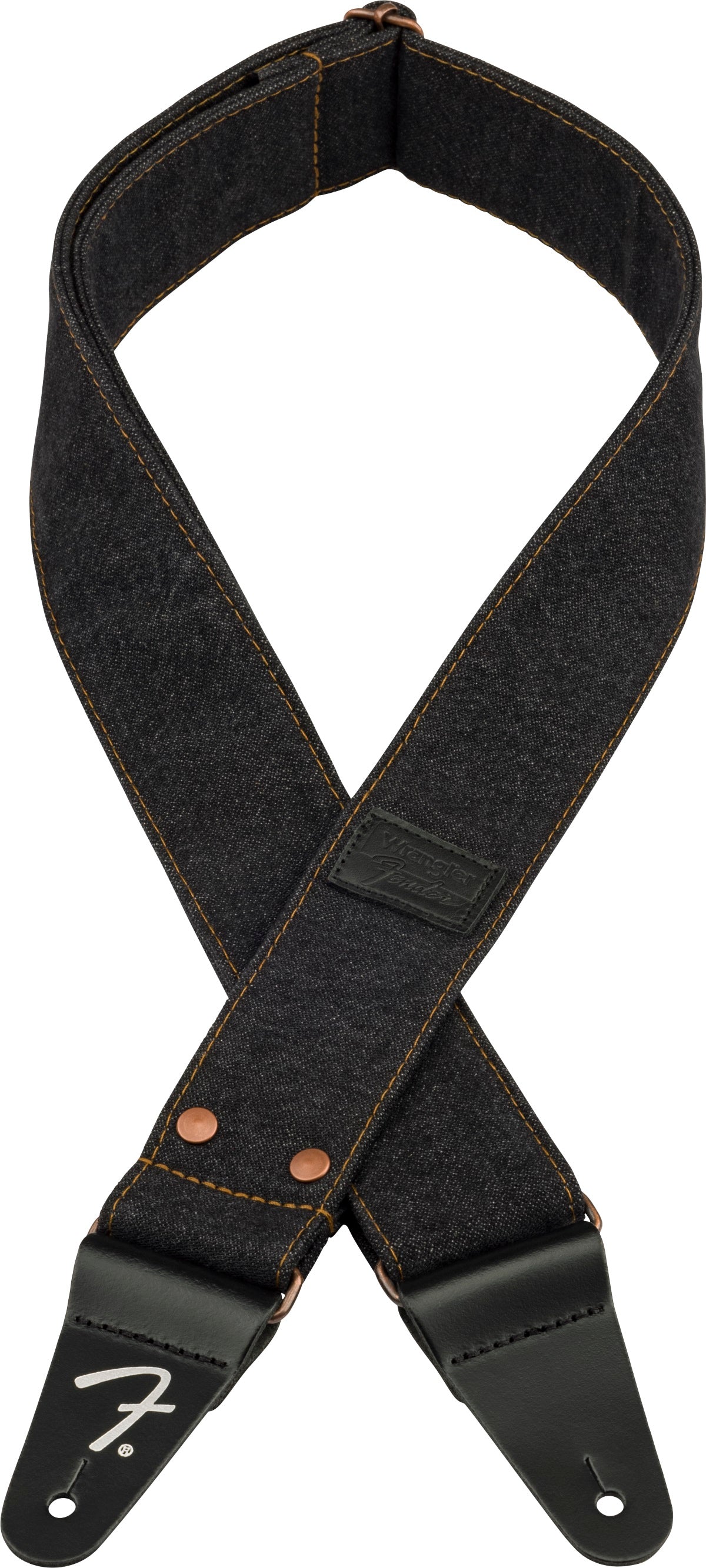 Fender X Wrangler Riveted Denim Strap Black diržas gitarai