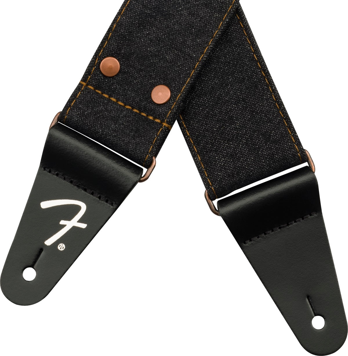 Fender X Wrangler Riveted Denim Strap Black diržas gitarai