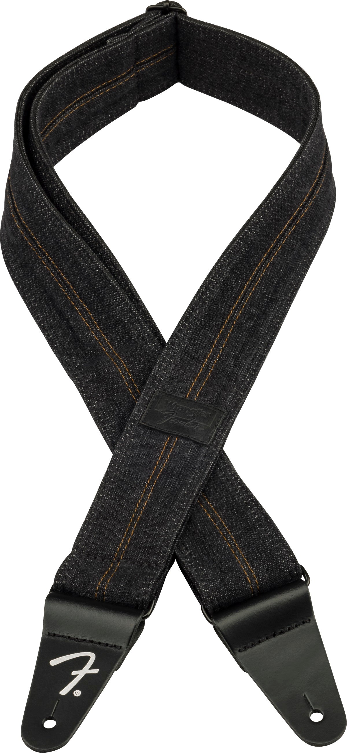 Fender X Wrangler Denim Strap Washed Black Stitch diržas gitarai