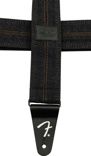 Fender X Wrangler Denim Strap Washed Black Stitch diržas gitarai