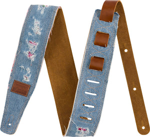 Fender X Wrangler RIPPED DENIM STRAP Indigo diržas gitarai