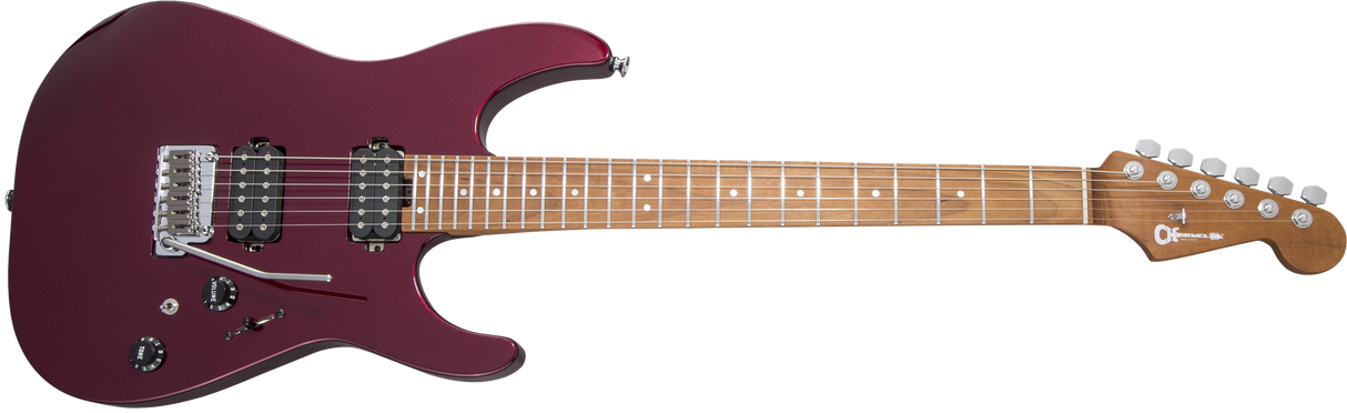 CHARVEL USA Select DK24 HH 2PT CM Caramelized Flame Maple Fingerboard Oxblood elektrinė gitara