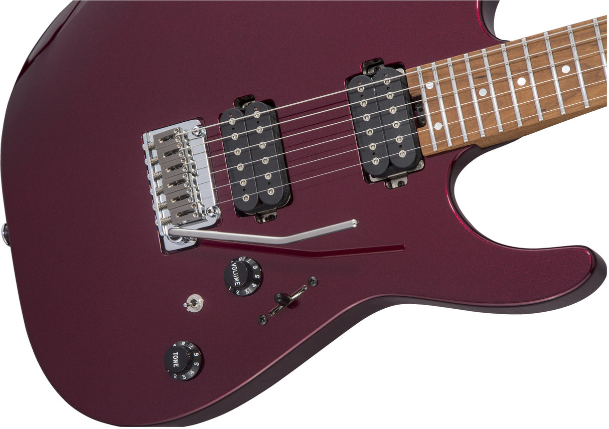 CHARVEL USA Select DK24 HH 2PT CM Caramelized Flame Maple Fingerboard Oxblood elektrinė gitara