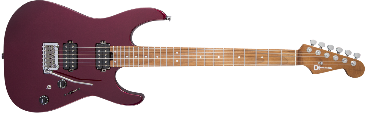 CHARVEL USA Select DK24 HH 2PT CM Caramelized Flame Maple Fingerboard Oxblood elektrinė gitara