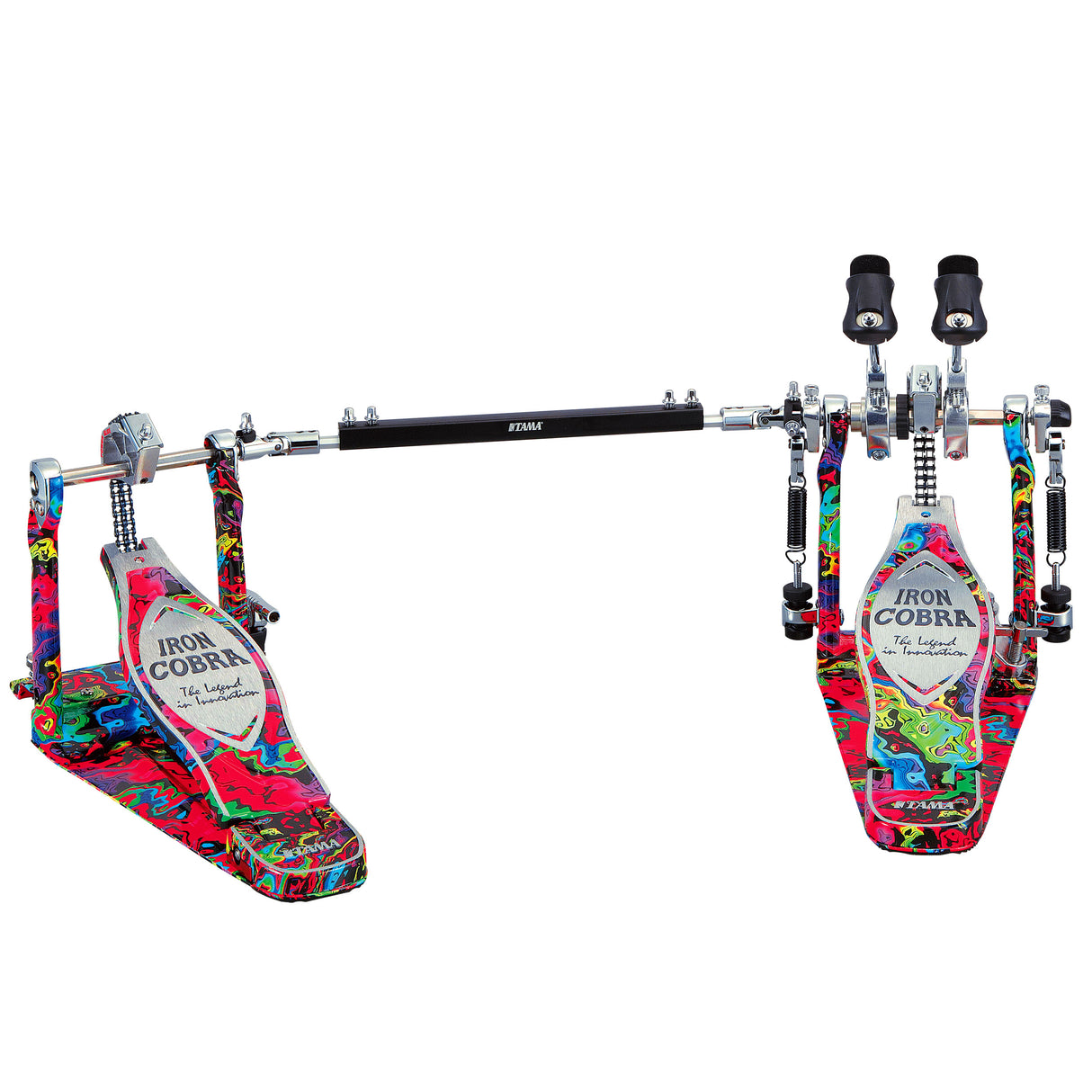 Tama HP900PWMPR Power Glide Iron Cobra Marble Psychedelic Rainbow LTD dvigubas būgnų pedalas