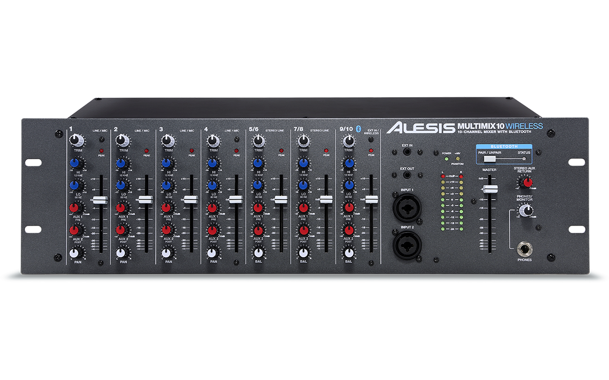 Alesis MM10W Multimix 10 Alesis Wireless 10-Channel Rackmount Mixer with Bluetooth Wireless