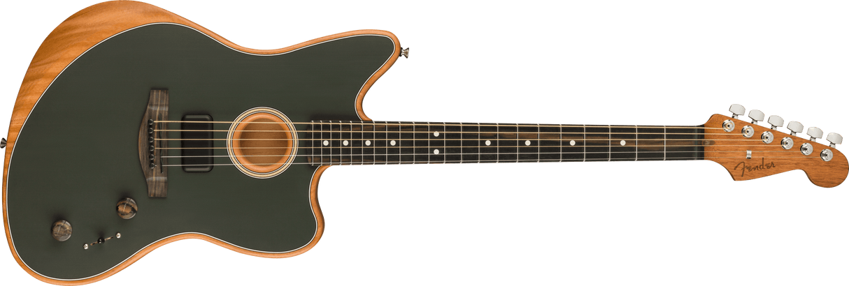 Fender American Acoustasonic Jazzmaster Tungsten Ebony Fingerboard elektro-akustinė gitara